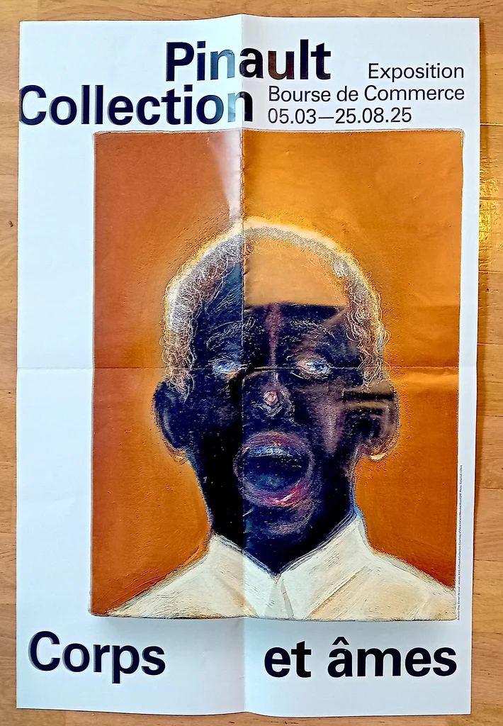 Affiche orig EXPO CORPS & AMES bourse du commerce Collec Pinault Paris 60X40 cm